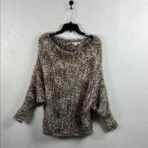 Love Stitch Women’s Cozy Multicolor Off Shoulder Comfy Chic Knit Sweater Sz S/M